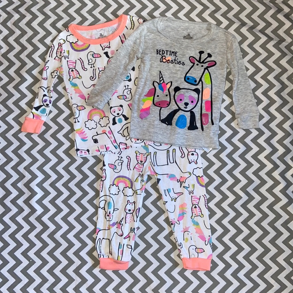 3-piece long sleeve pajama set size 12 months